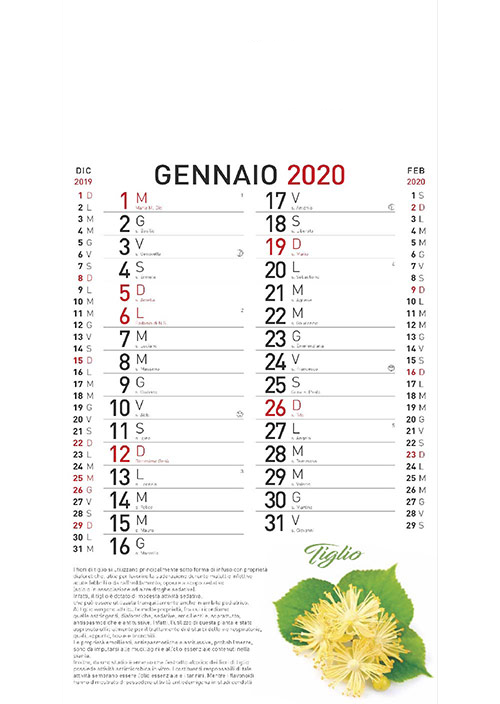 Calendario MockUp Olandese 2020 Fiori