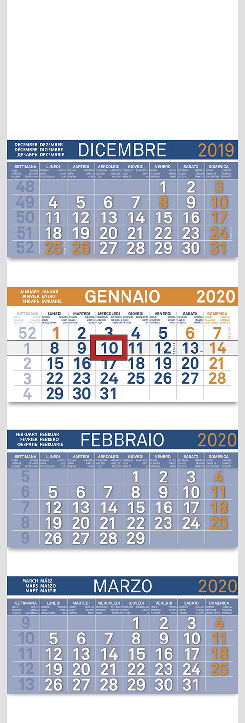 Calendario Dicembre - Marzo 2020