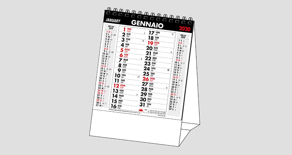 Calendario da Tavolo 2020